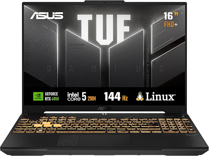 ASUS TUF Gaming F16 Intel Core 5, RTX 4050, 8 GB, 512 GB SSD, KeepOS,16.0” FHD, Mecha Gray – FX607VU-RL054