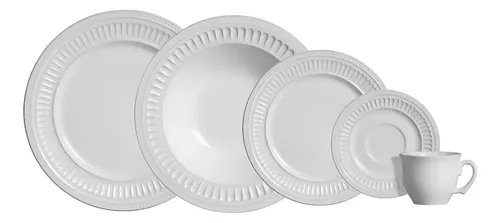 Aparelho de Jantar 20 peças Branco Poppy de Cerâmica – Scalla Cerâmica