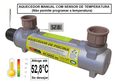 Aquecedor Trocador Piscina 40.000lts Turbohot Manual Bivolt
