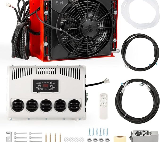 Ar Condicionado 12V Rv, Tipo Split De 9000Btu Para Caminhão, Adequado Veículos Camping, Caminhões, Rvs, Reboques, Escavadeiras, Vans E Outros Dc (12, Volts (Dc))