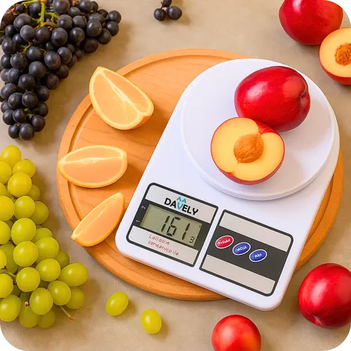 Balança Digital De Precisão Cozinha 0 A 10 Kg Profissional E Uso Domestico Nutricional Para Pesar Alimentos Ou Confeitaria Comida Cor Branco Marca Davely na Meli por R$ 19,05