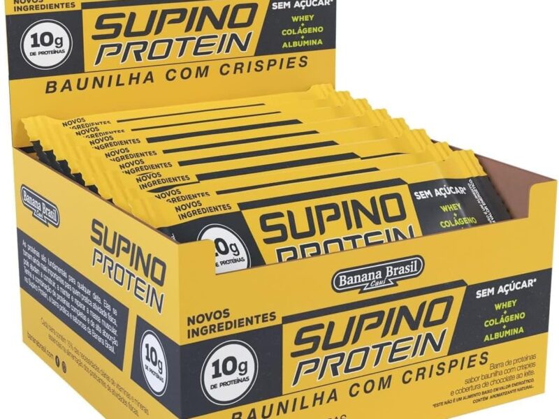Banana Brasil Display Barra De Proteína Supino Protein Baunilha Com Crispies – 12 Unidades De 30G