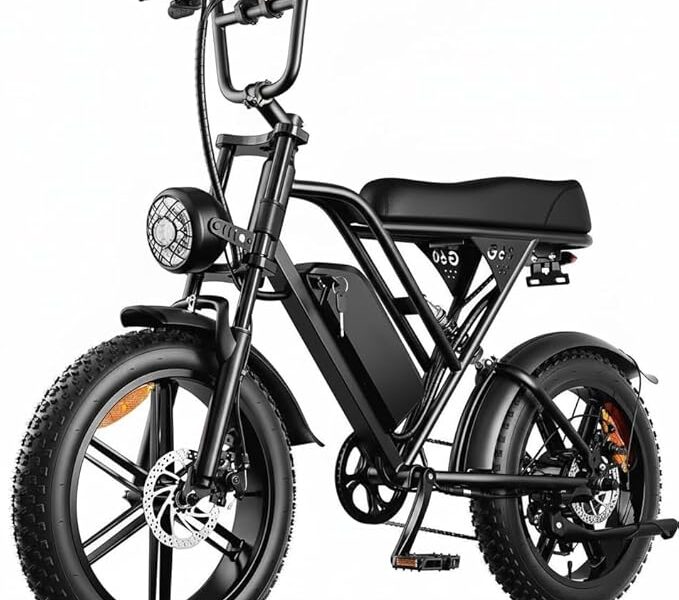 Bicicleta Elétrica HDJ G60 Aro 20 – Motor 1000W, Bateria 48V 15Ah 32Mph, Até 50km Autonomia, Suspensão Dupla, Freio Hidráulico, 7 Velocidades – Mobilidade Urbana para Adultos, Preto