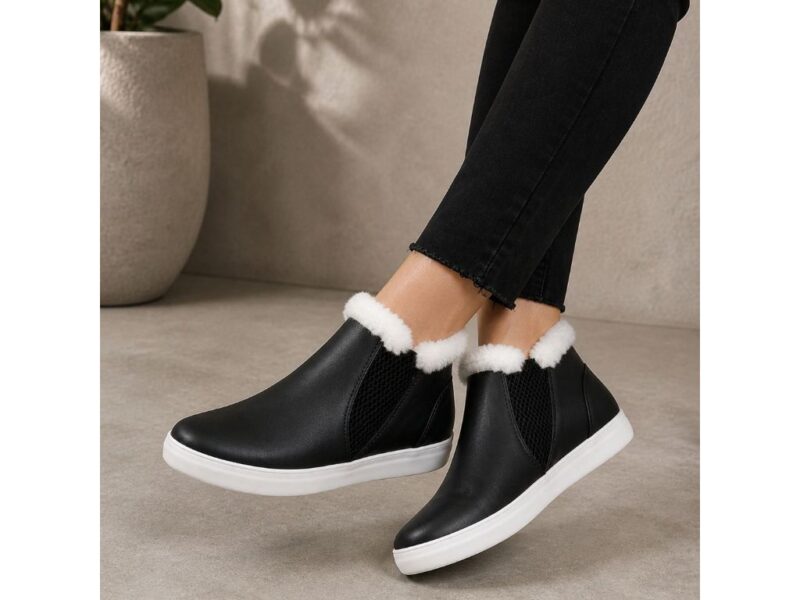 Bota Feminina Acolchoada Casual Elástico Inverno Confortável Forrada De Pelúcia 26 Ao 39