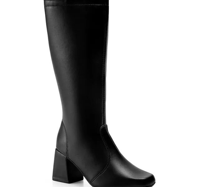 Bota Feminina Lumiss Salto Alto Cano Alto Bico Quadrado na Meli por R$ 118,90