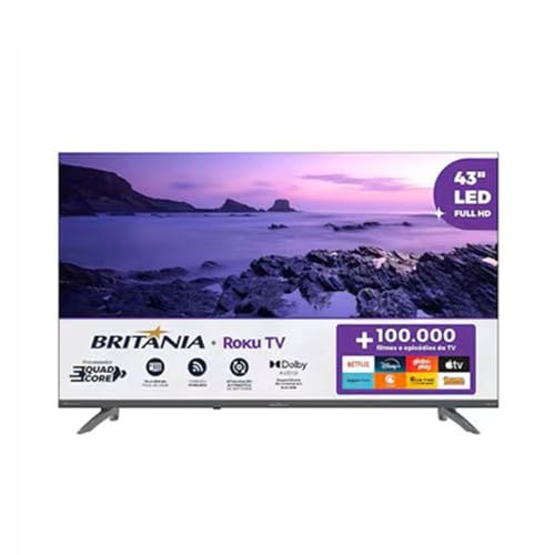 Britânia Smart TV 43 Polegadas Full HD B43CRA Roku TV LED HDR10 Dolby Áudio Wi-Fi Dual Band