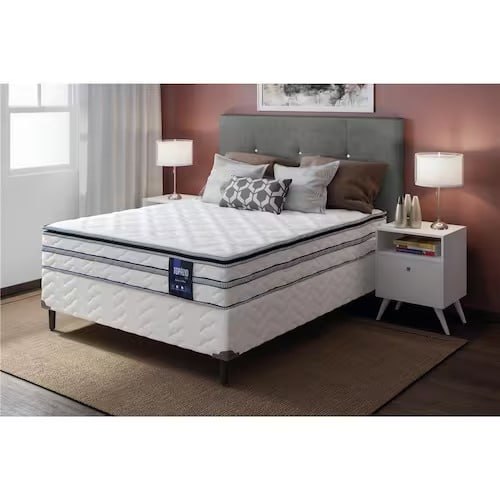 CAMA BOX DE CASAL AMERICANFLEX TOPÁZIO GEL COM PILLOW TOP E MOLAS ENSACADAS 30X138X188CM