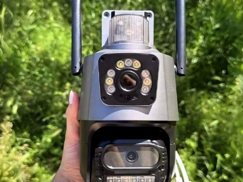 Câmera Segurança Wifi Ip Lente Dupla 2x 3mp Externa 360° A prova Dágua Cor Cinza