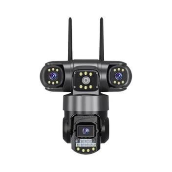 Câmera de Segurança WiFi 4G com Zoom 10X e Lente Tripla de 12MP – Monitoramento Interno e Externo – Câmera de Segurança e Acessórios –