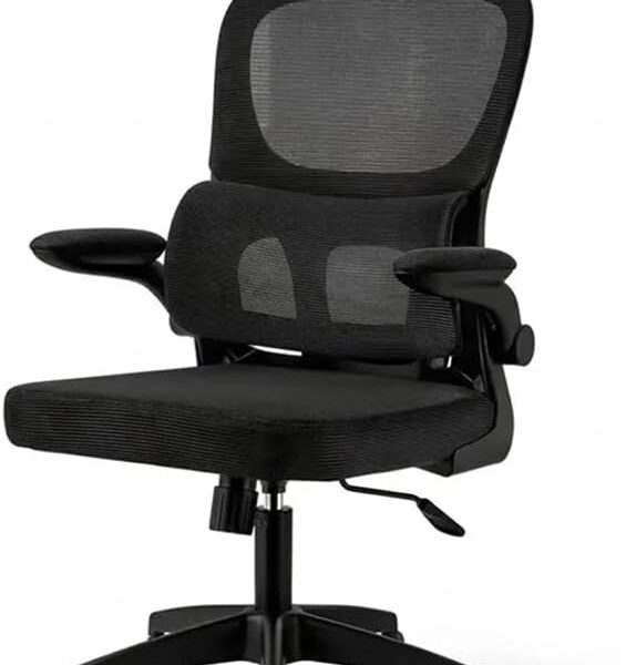 Cadeira de Escritório Ergonômica Suporte Lombar Independente Ajustável Tela Respirável Encosto de Cabeça Regulável Altura Ajustável Resistente Premium