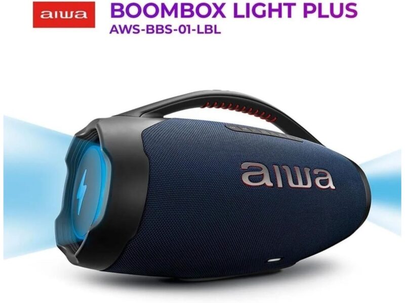 Caixa de Som Boombox Plus AIWA BBS-01-LBL 200W BT 30H IP66 USB RGB