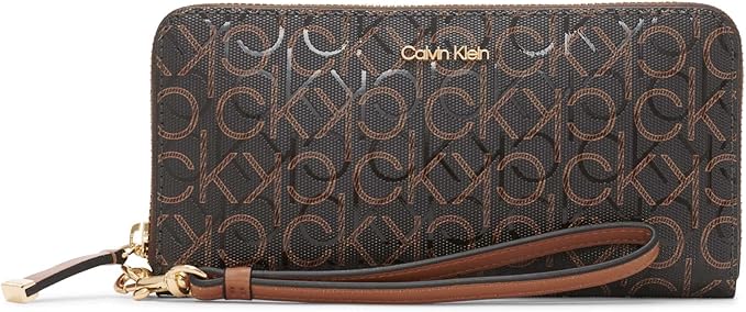 Calvin Klein Key Item Saffiano Continental Zip Around Wallet with Wristlet Strap
