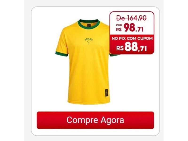 Camisa Brasil Urban Dry Amarela Masculina