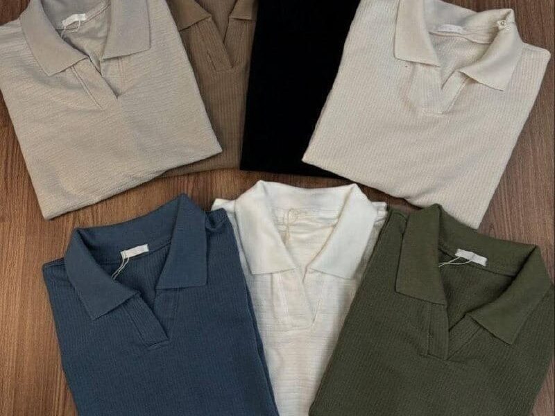 Camisa Camiseta Polo Masculina Texturizada Sem Botão na Meli por R$ 41,00