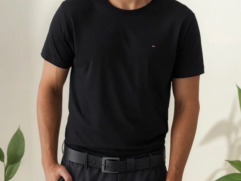 Camiseta Tommy Hilfiger Essential Cotton Preta – Original –