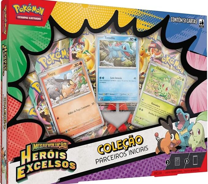 Cartas Pokémon Box Coleção Parceiros Iniciais 51 Cards Copag