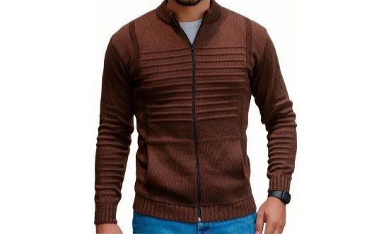 Casaco Sueter Masculino Lã Com Zíper Trico Blusa De Frio