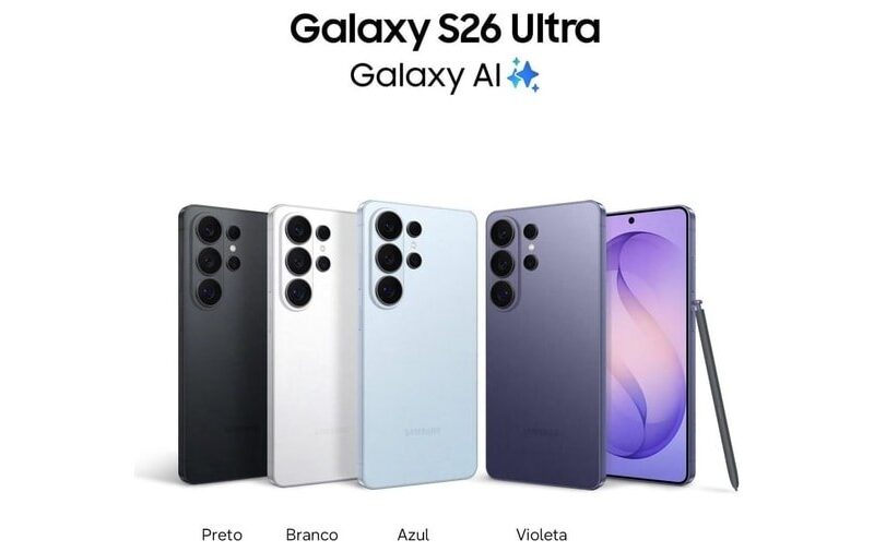 Celular Samsung Galaxy S26 Ultra 5G, 256GB, 12GB RAM, Câmera Quádrupla, Tela Grande de 6.9″ – Violeta