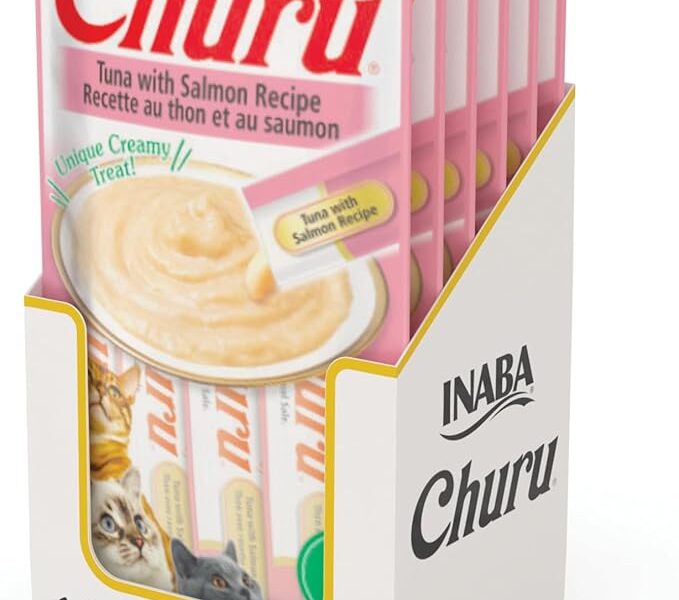 Churu Display Para Gato Sabor Atum Com Salmão 24 Tubos de 14g