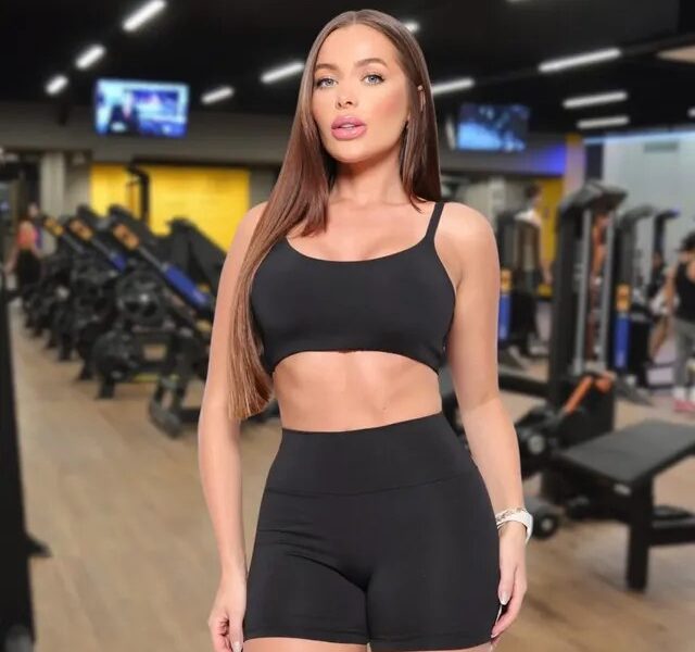 Conjunto Fitness Virginia Top Shorts Meia Coxa Cintura Alta