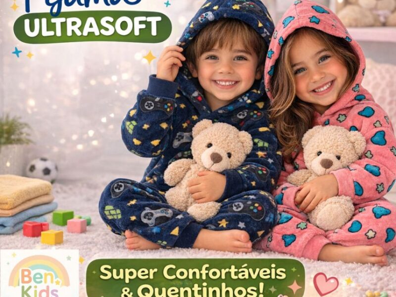 Conjunto Pijama Plush Soft Infantil Bebê Flanelado Capuz Manga Longa Inverno Quente Confortável