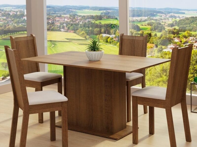 Conjunto Sala de Jantar Luana Mesa 4 Cadeiras Madesa