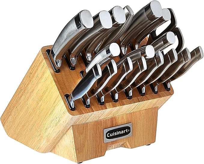 Conjunto de Facas Normandy Cuisinart 19 Peças em Aço Inoxidável com Porta Faca de Madeira