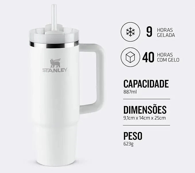 Copo Térmico Quencher Frost 887ml Branco Stanley