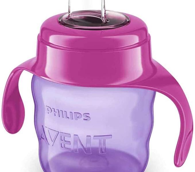Copo de transição Philips Avent com bico de silicone rosa 6m+