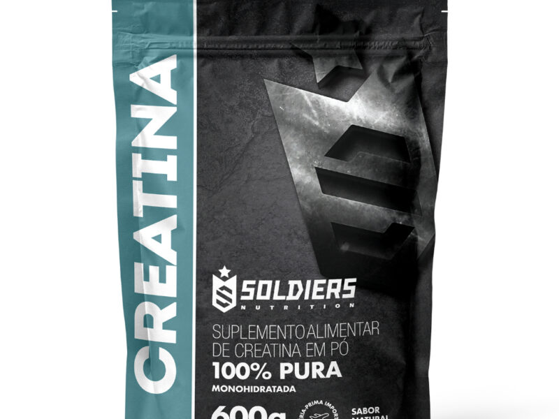Creatina Monohidratada 600g 100% Pura Importada Soldiers Nutrition Suplemento Performance Muscular Força