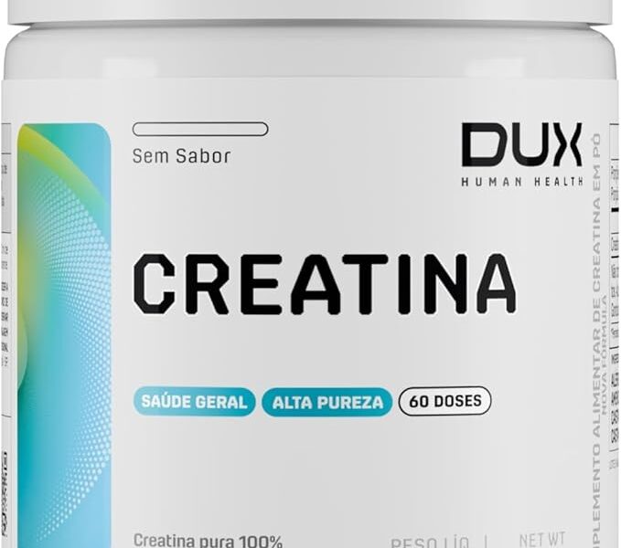 Creatina Monohidratada Sem Sabor – Pote 300g – Suplementação Treino Academia, Ganho Muscular Hipertrofia, Força Energia Resistência, Suplementos Naturais – DUX HUMAN HEALTH