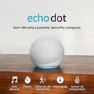 Echo Dot (Geração mais recente) | Smart speaker com Alexa, som vibrante e potente, Wi-Fi e Bluetooth | Cor Branca