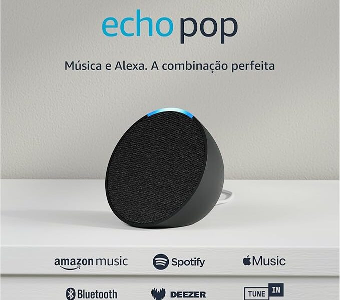 Echo Pop (Geração mais recente) | Smart speaker compacto com som envolvente e Alexa | Cor Preta