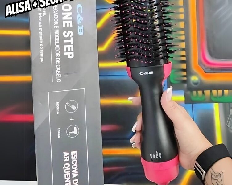 Escova Secadora Profissional Seca Alisa E Modela Cabelo Com Cabo – Dfjn – Escova Secadora –