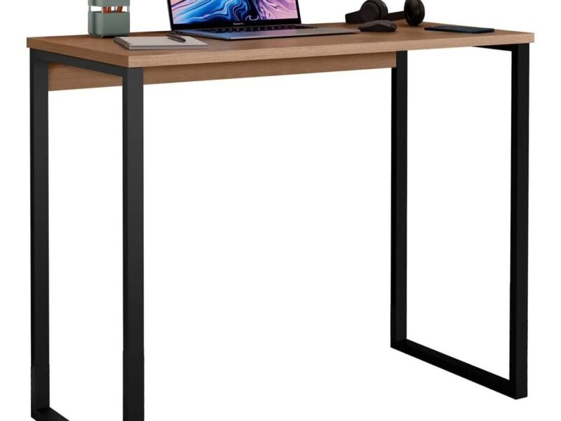 Escrivaninha Industrial Mesa Estudo Aparador Office Aço Mdf