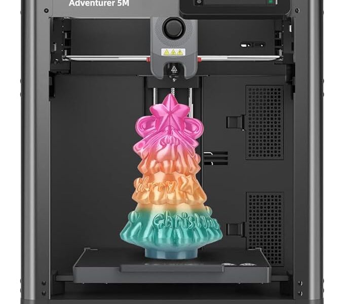 FLASHFORGE Impressora 3D Adventurer 5M, Alta Velocidade De 600 Mm/S, Nivelamento Totalmente Automático De 1 Clique, Extrusora Direta Atualizada, Bico De 280 °C De Rápida Remoção, Placa De Revestimen