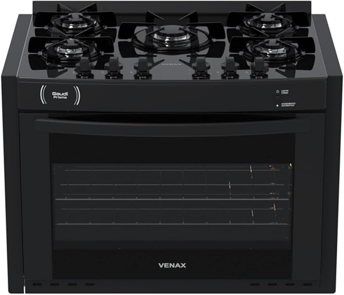 Fogao A Gas De Embutir Gaudi Prisma Vitreo Bl 5q Preto Gas Glp