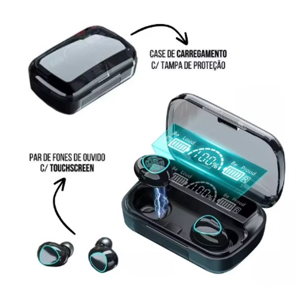 Fone De Ouvido Bluetooth Tws M10 F9 C/ Power Bank Tela Digital – Neverdie Store – AliExpress 44