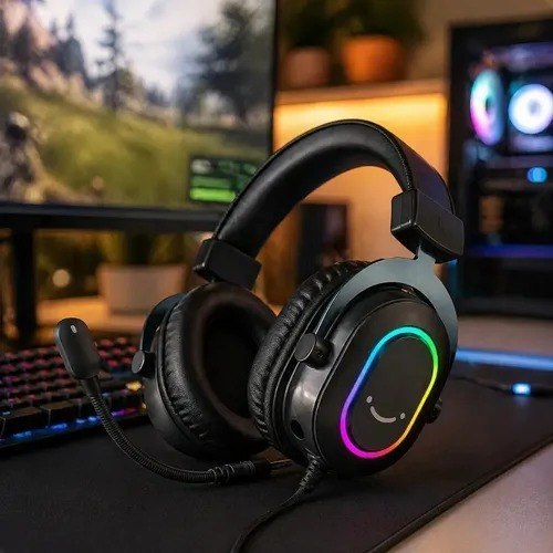 Fone de ouvido para jogos RGB dinâmico Fifine com microfone Fones de ouvido sobre a orelha 7.1 Sonido surround PC PS4 PS5 3 opções EQ Jogo Filme Música – H6 – AliExpress 44