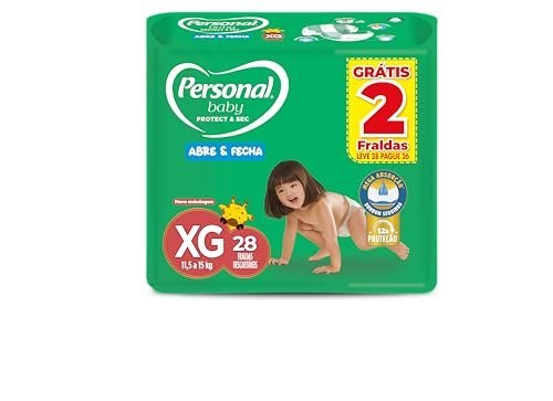 Fralda Infantil Personal Baby Protect e Sec M Mega 9x40pads Leve 40 pague 38 Unidades