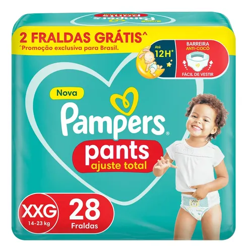 Fralda Pampers Pants Ajuste Total Tamanho XXG, 28 Unidades