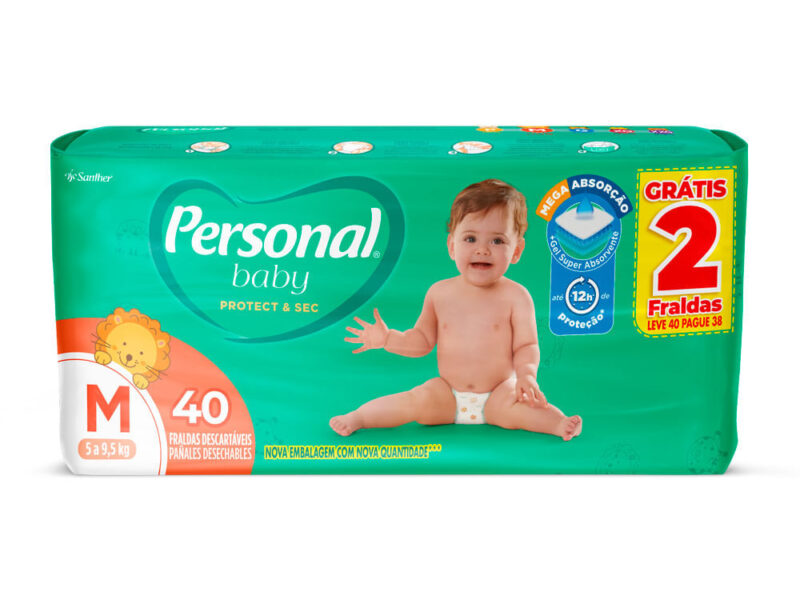 Fralda Personal Baby Protect & Sec Tamanho M Leve 40 Pague 38 Fraldas Descartáveis
