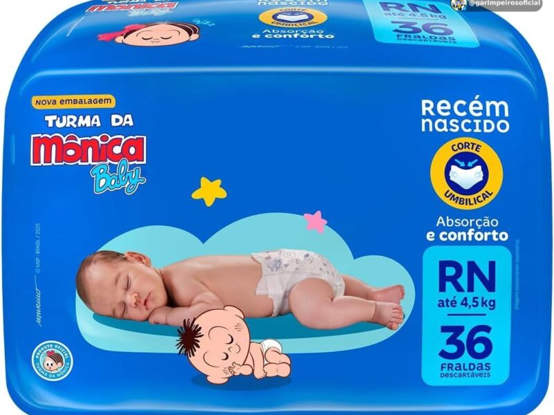 Fralda Turma da Mônica Baby Jumbo RN 36 Unidades