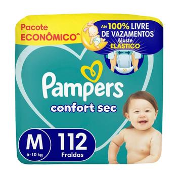 Fraldas Confort Sec Max Pampers M 112 Unidades – Fralda Descartável –
