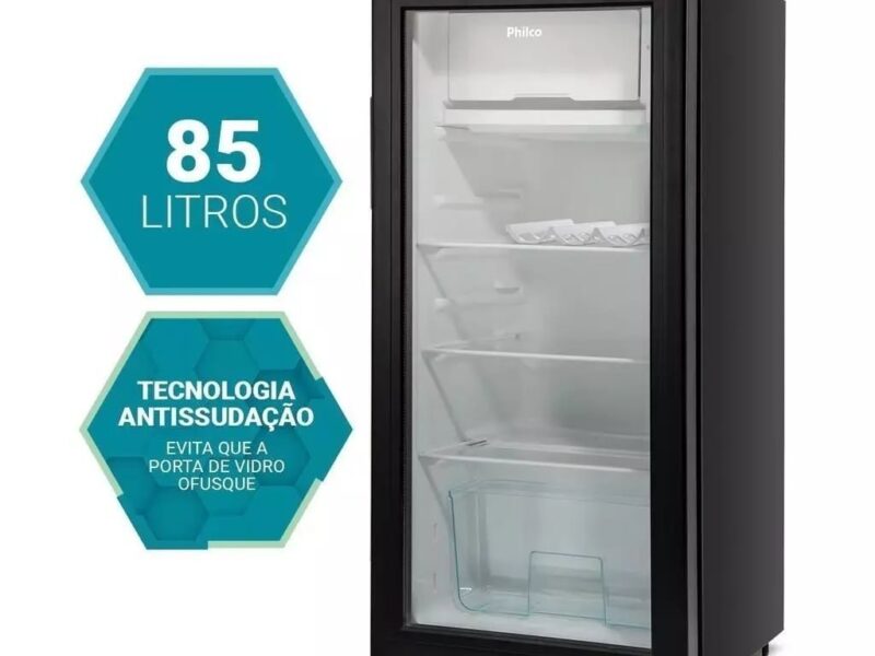 Frigobar Philco 85L Preto 7 Níveis de Temperatura PFG105PG