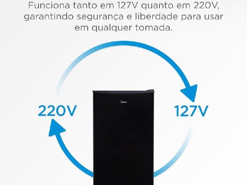 Frigobar Preto 93L Inverter Bivolt Midea