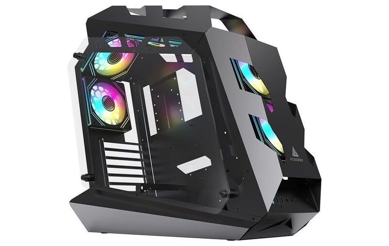 Gabinete Gamer Acegeek Vortex, Mid-Tower, Lateral de Vidro, Preto, AG-VORTEX-BK