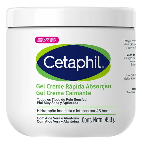 Gel Creme Hidratante Corporal para Pele Sensível Cetaphil 453g – Hidratação 48h com Aloe Vera