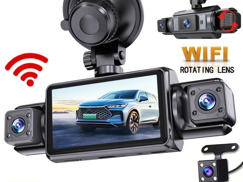 Gravador De Vídeo Wi-Fi De 4 Canais Dash Cam 360 ° Câmera De Gravação De Carro Visão Noturna 24H Monitor De Estacionamen