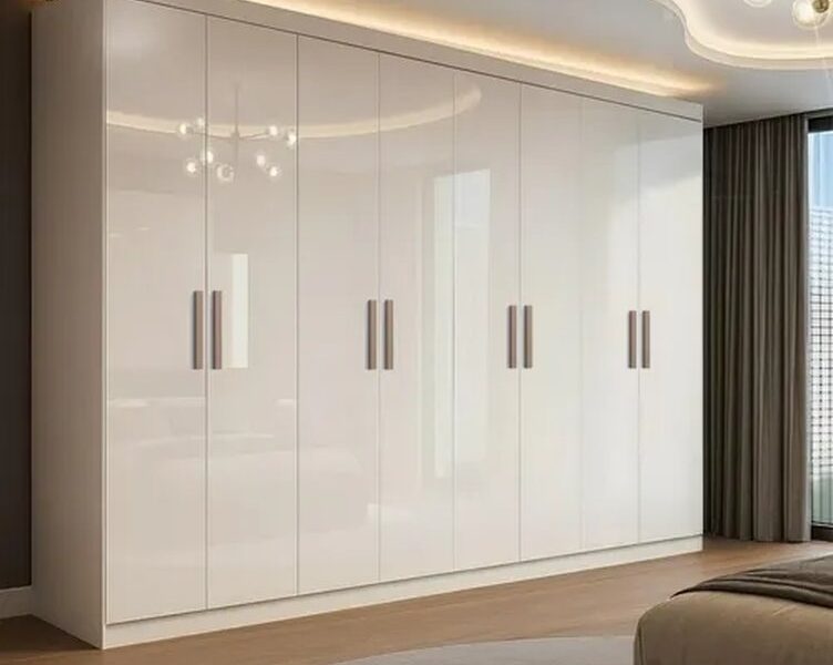 Guarda Roupa Casal Branco Paris 8 Portas 4 Gavetas Espresso Móveis